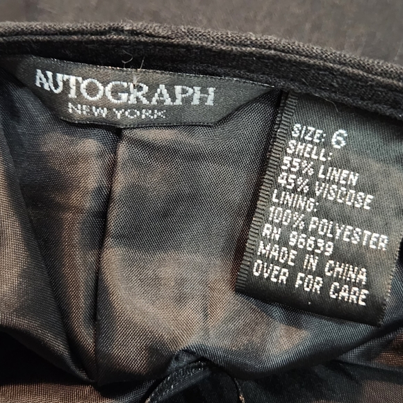 AUTOGRAPH LINEN BLACK EMBROIDERED SKIRT - Picture 6 of 8